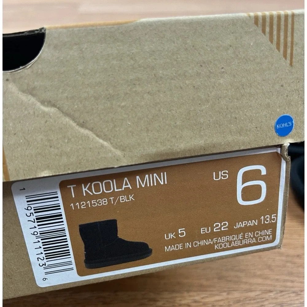 Koolaburra by UGG Koola Mini Black Shearling Style Boots Toddler Size 6 NEW